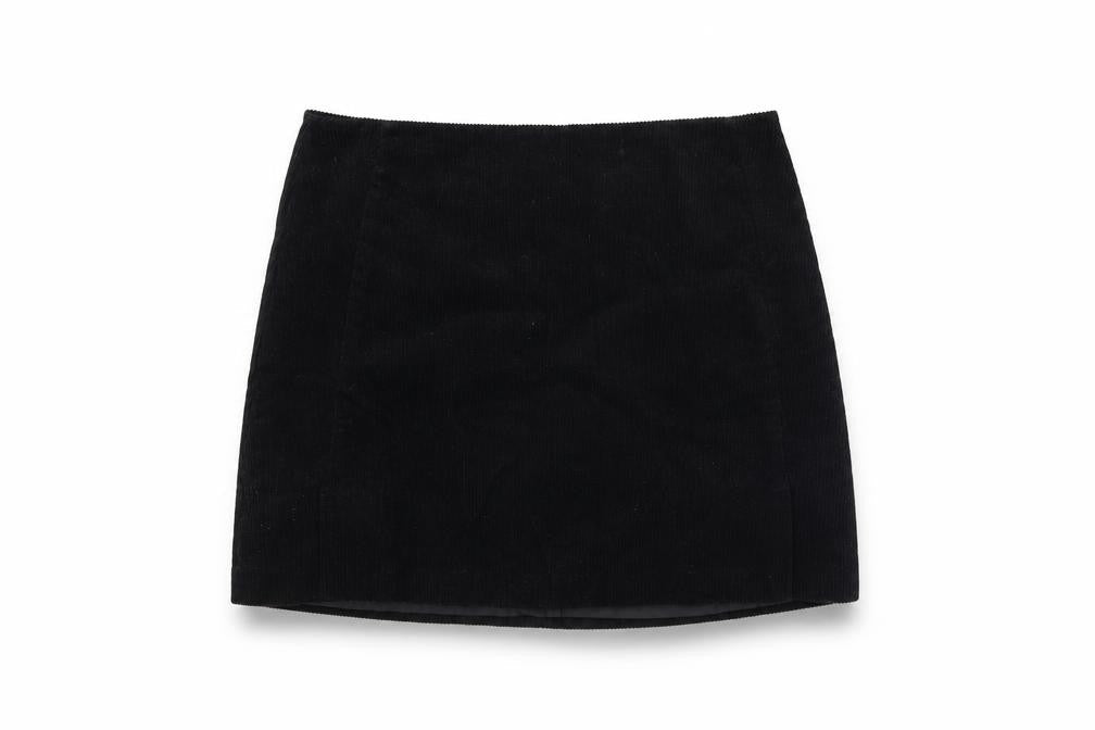 Next Women's Black Straight Corduroy Skirt, Size 8