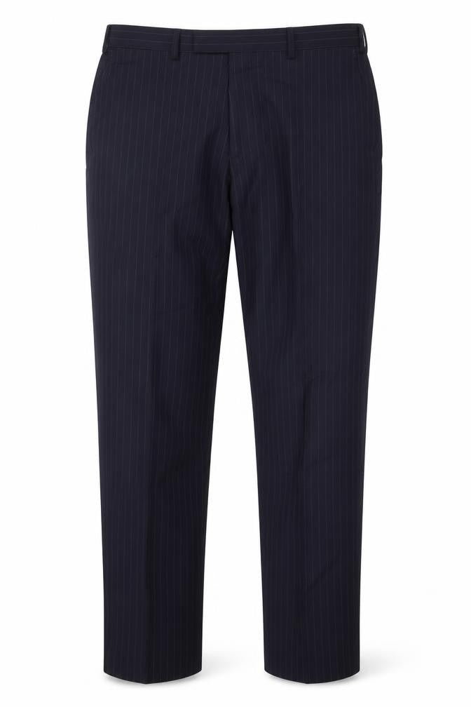 Marks and Spencer Blue Striped Men's Wool Trousers, 36