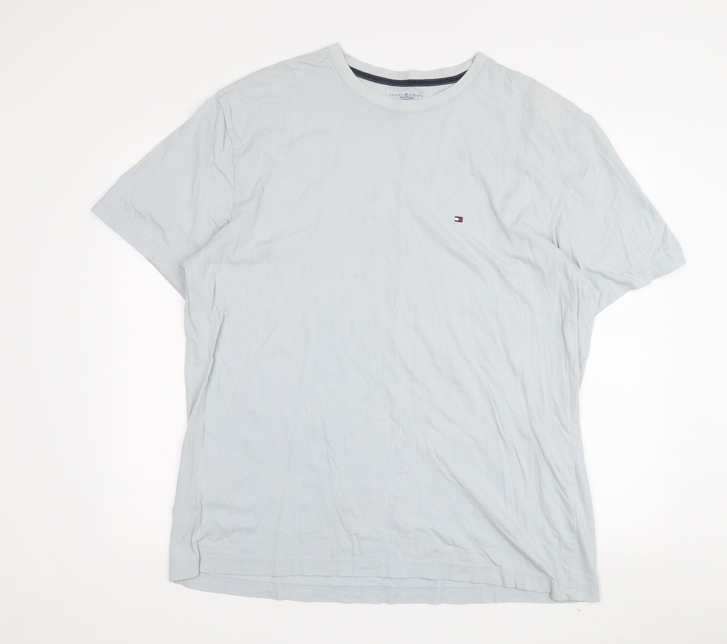 Tommy Hilfiger Men's Blue XLT T-Shirt, Logo Accent, Cotton