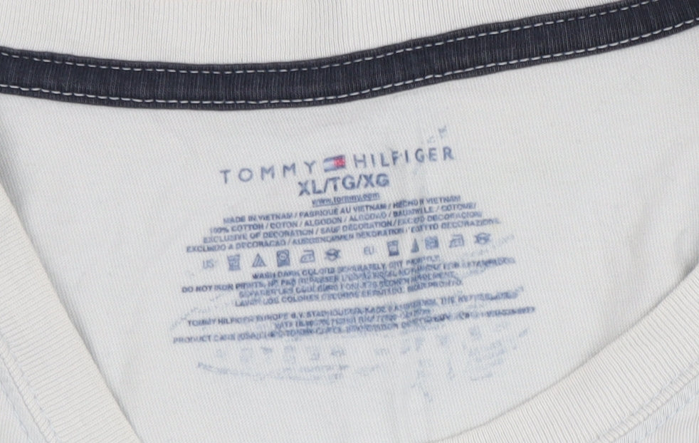 Tommy Hilfiger Men's Blue XLT T-Shirt, Logo Accent, Cotton