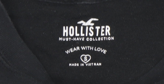 Hollister Women's Black Basic T-Shirt, Size S, Casual Classic