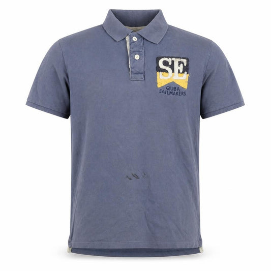 Quba Men's Blue Nautical Polo Shirt, Regular Fit, Size 4
