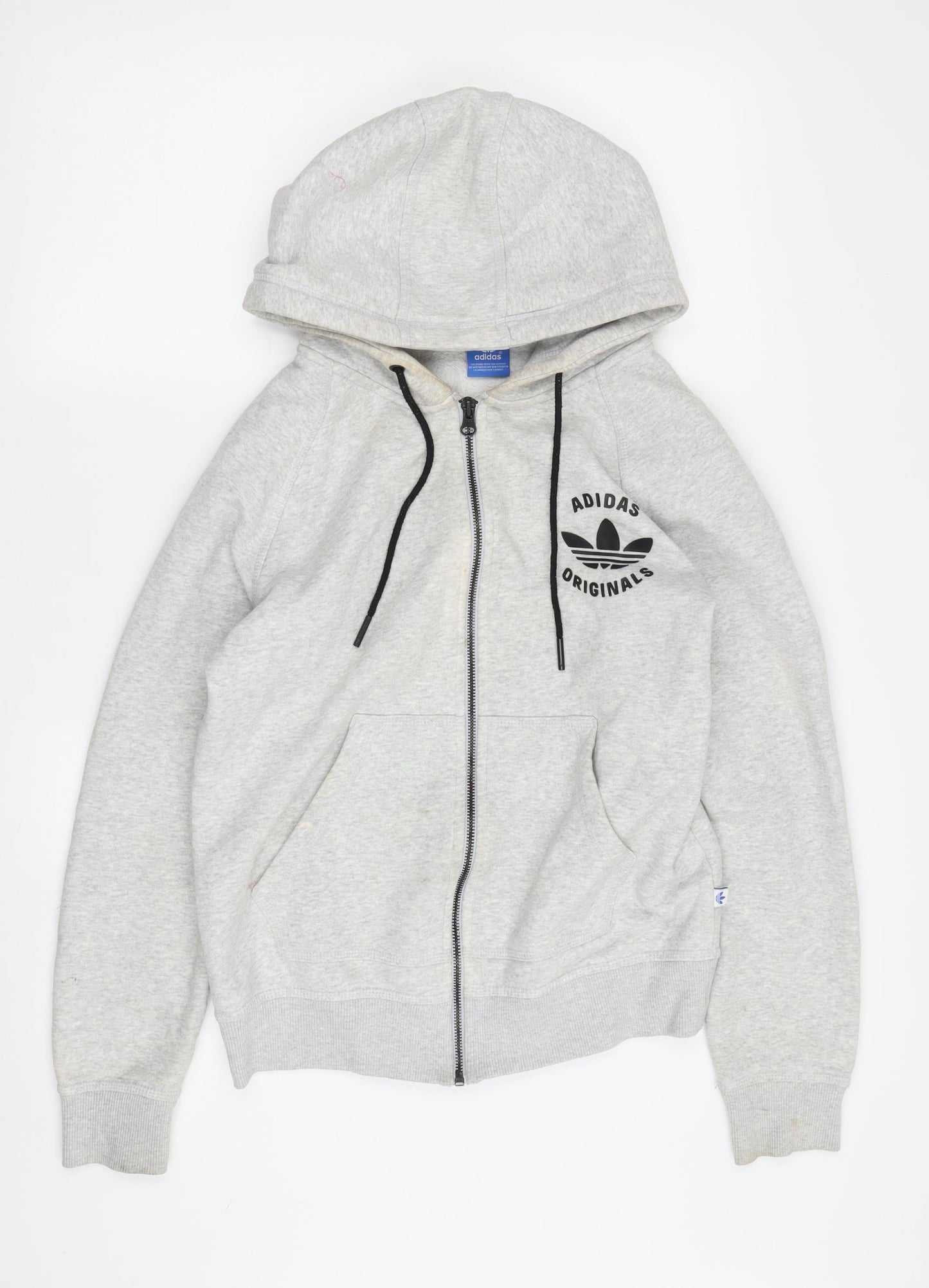 Adidas Grey Unisex Hoodie, Size 12, Full Zip, Casual