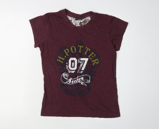 Harry Potter Women's Red T-Shirt Size S - Casual Movie Style