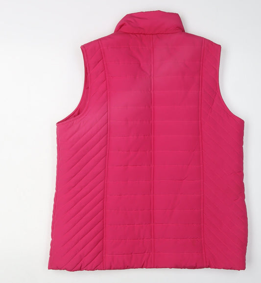 M&Co Women's Pink Puffer Waistcoat Size 14