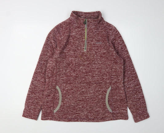 Weird Fish Women's Red 1/4 Zip Pullover