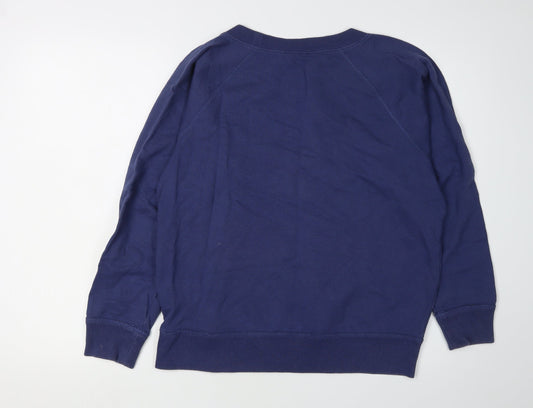 J.Crew Women's Blue Embroidered Pullover Sweatshirt M