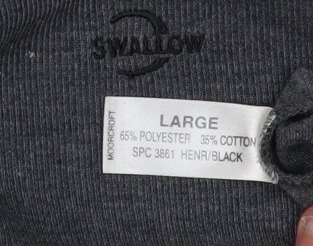 Swallow Men's Black Henley Jumper Large - Casual Knitwear