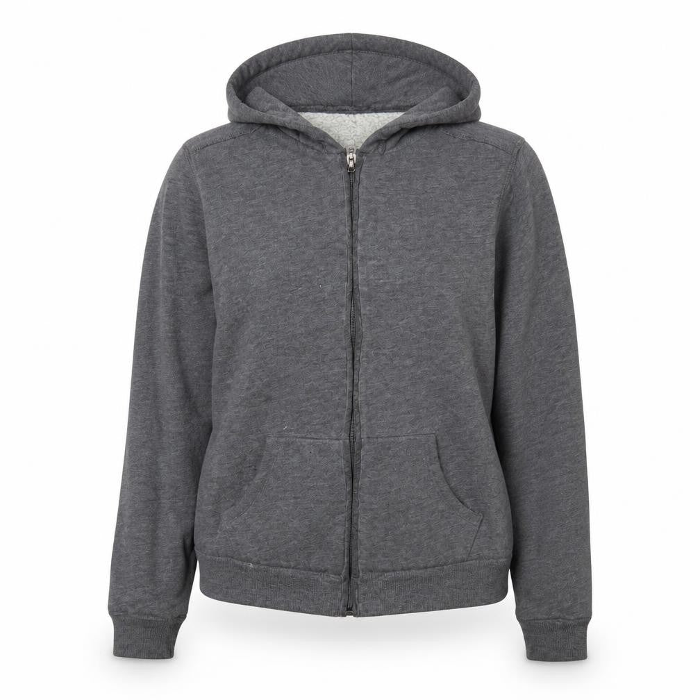 Womens UK L Regular Hollister Grey Full Zip Hoodie