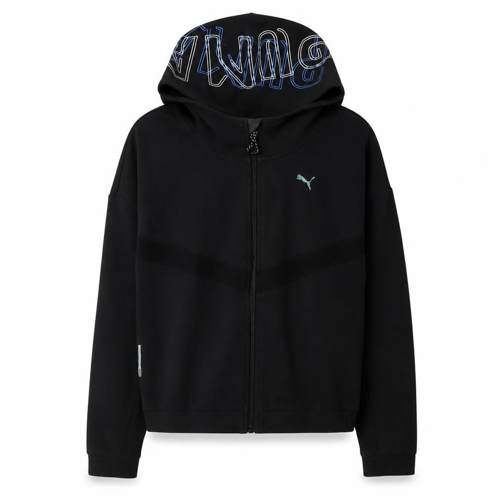 Womens UK S Regular PUMA Black Full Zip Hoodie