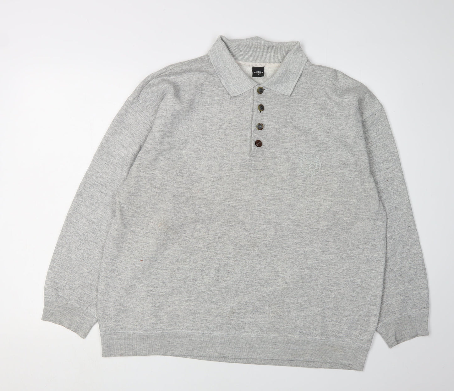 C&A Men's Grey Henley Sweatshirt L, Collared, Stylish
