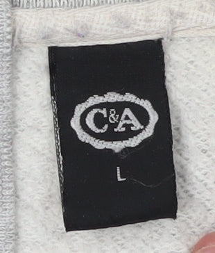 C&A Men's Grey Henley Sweatshirt L, Collared, Stylish