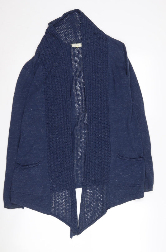 Fat Face Women's Blue Open-Knit Cardigan Size 10