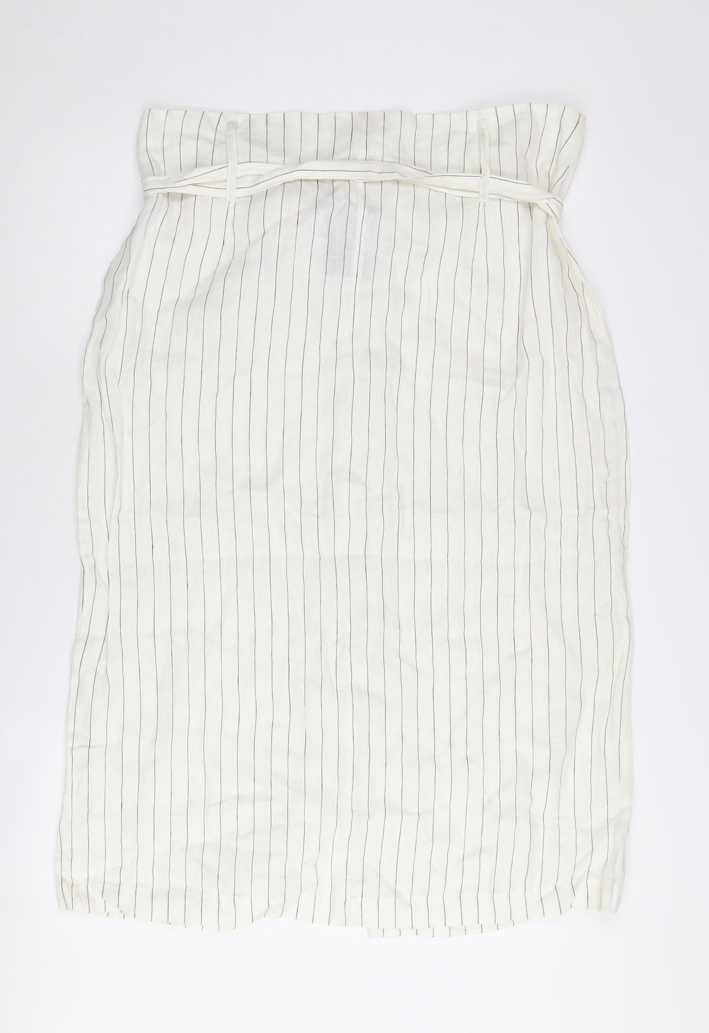 Forever 21 Women's Ivory Striped Midi Pencil Skirt