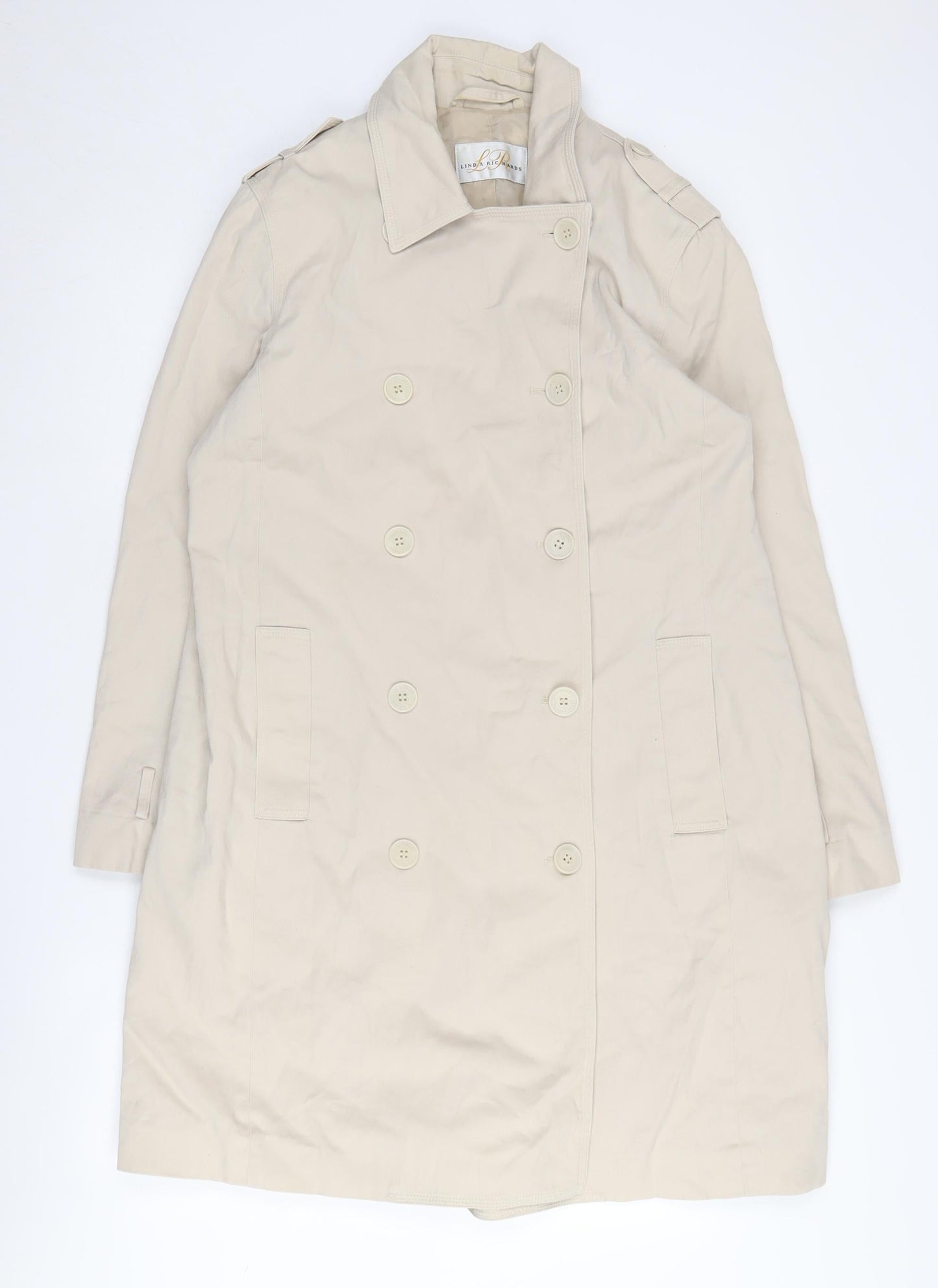 Linda Richards Women's Beige Trench Coat Size L