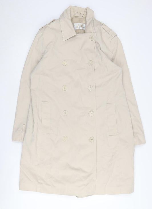 Linda Richards Women's Beige Trench Coat Size L