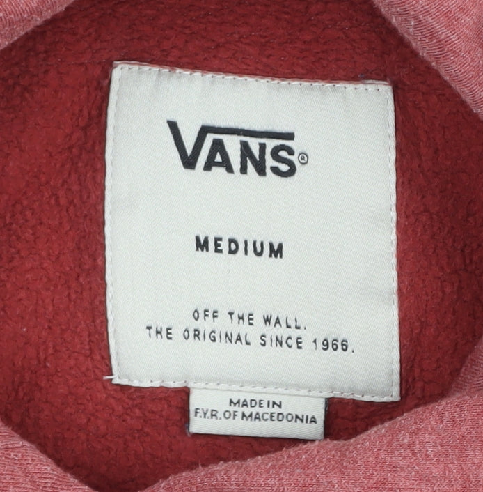Vans Men's Red Hoodie Medium Pullover with Logo