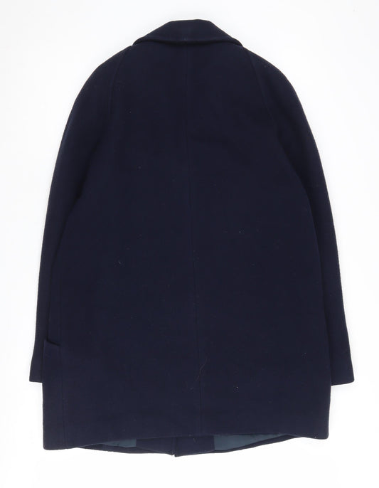 Hamells Women's Blue Wool Mid-Length Coat Size 12