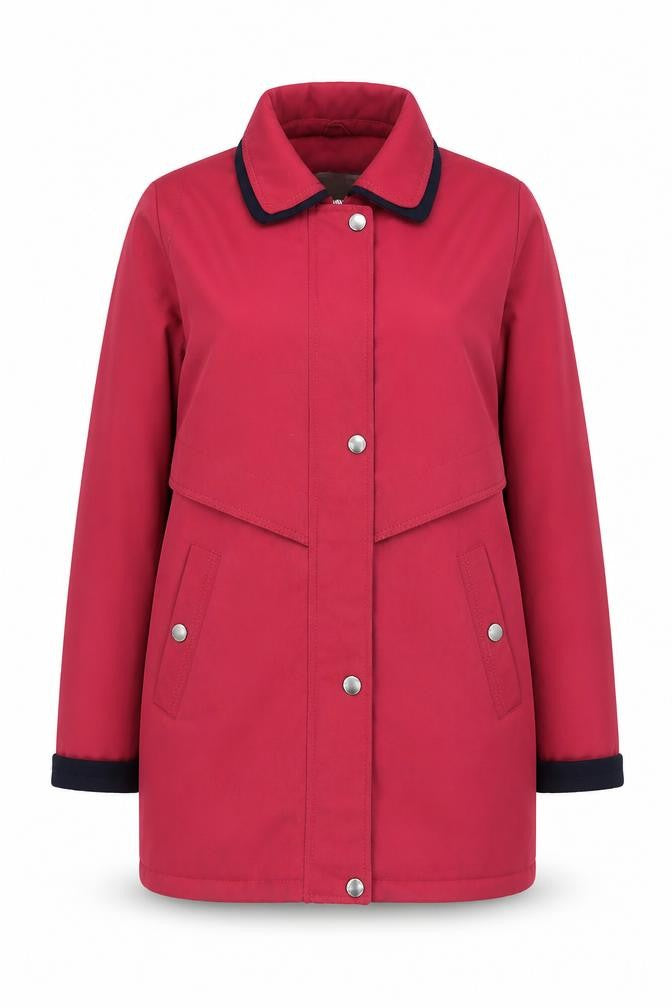 EWM Women's Red Overcoat Size 14 Classic Polyester