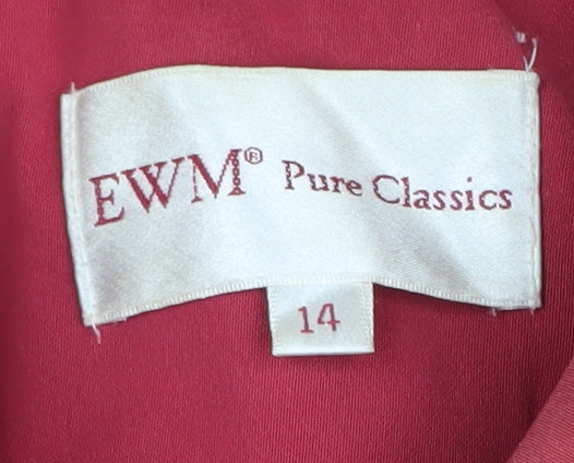 EWM Women's Red Overcoat Size 14 Classic Polyester