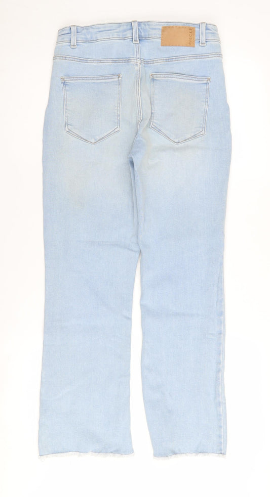 Pieces Women's Medium Blue Straight Jeans