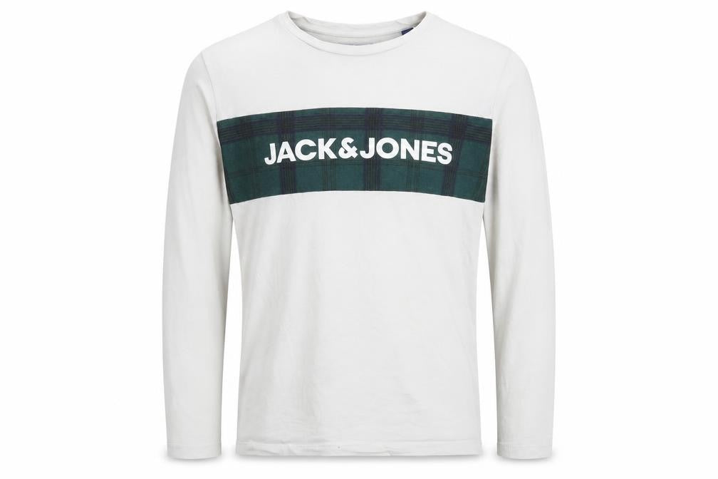Jack & Jones Boys' White Long Sleeve Logo T-Shirt, Size 14+