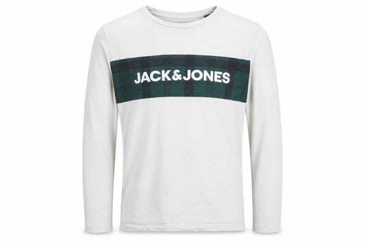 Jack & Jones Boys' White Long Sleeve Logo T-Shirt, Size 14+