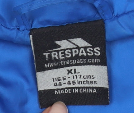 Trespass Men's XL Blue Puffer Jacket with Hood
