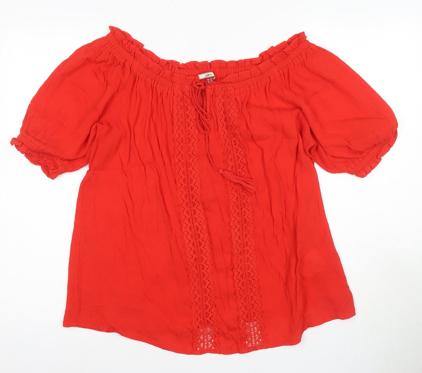 Joe Browns Women's Red Cotton Bohemian Blouse Size 14