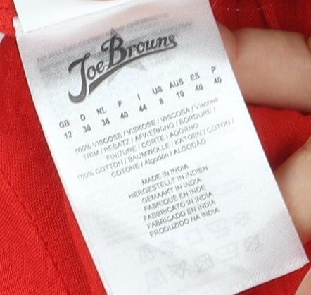 Joe Browns Women's Red Cotton Bohemian Blouse Size 14