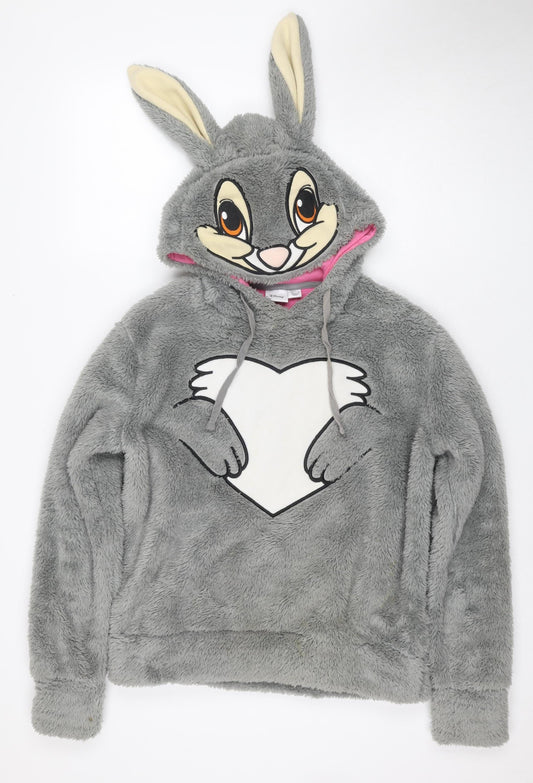 Disney Women's Grey Animal Print Pullover Hoodie S