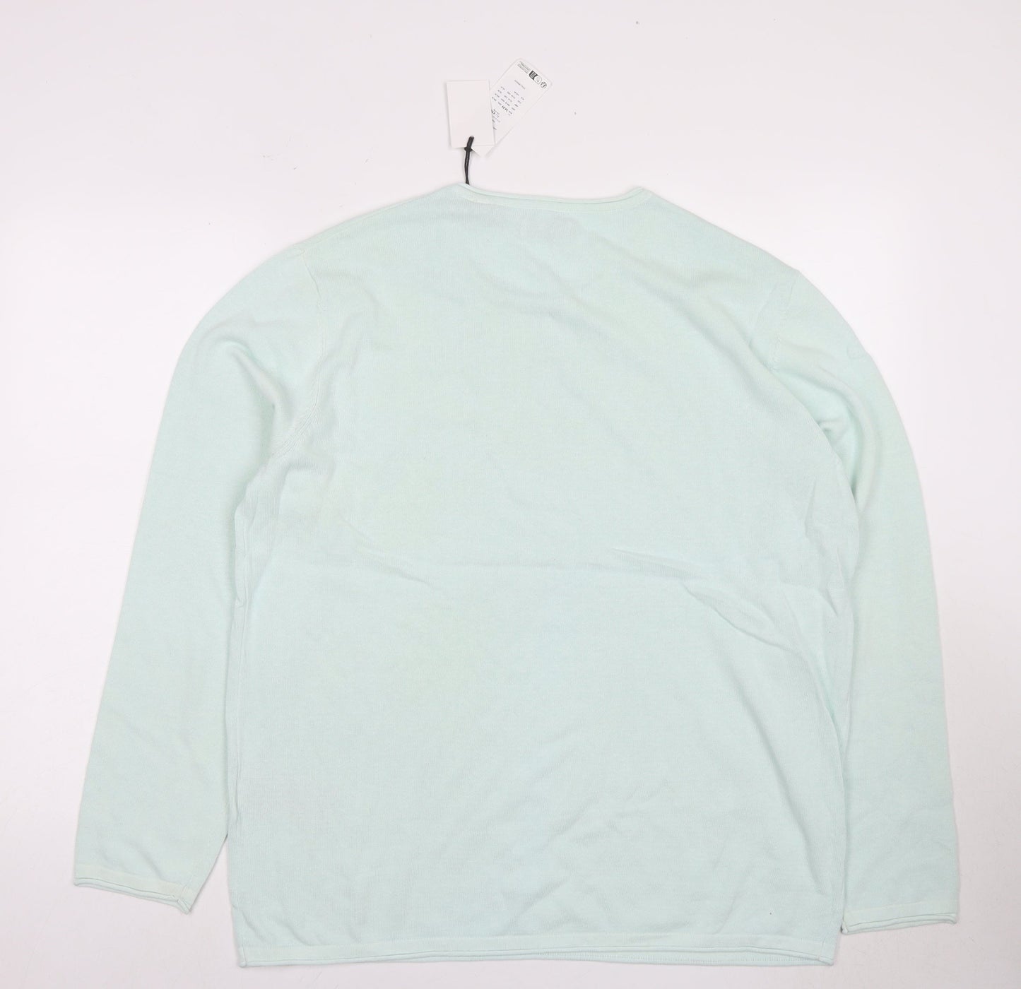 Jack & Jones Green Pullover Men Jumper 2XL, Cotton Knit