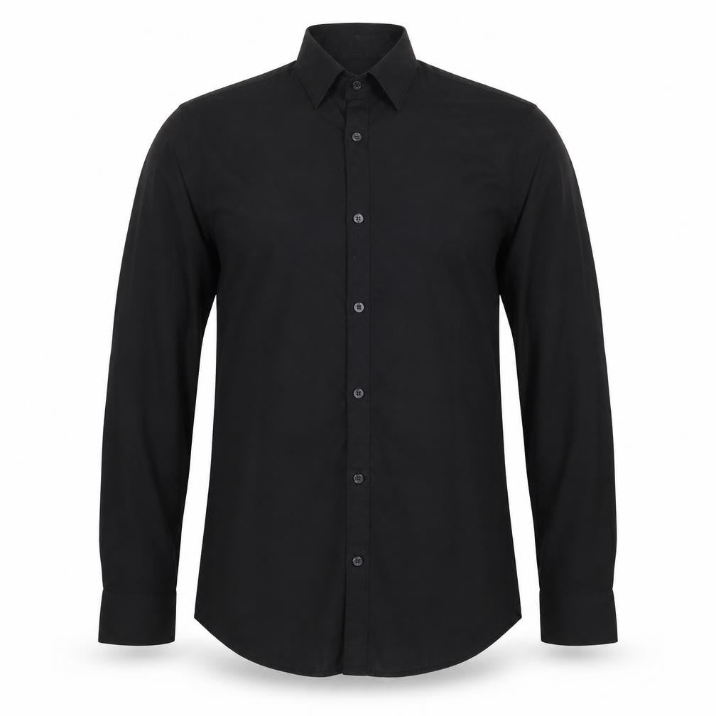 DKNY Men's Black Dress Shirt S, Business Long Sleeve
