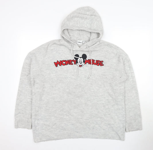 Disney Women's Grey Mickey Mouse Hoodie M