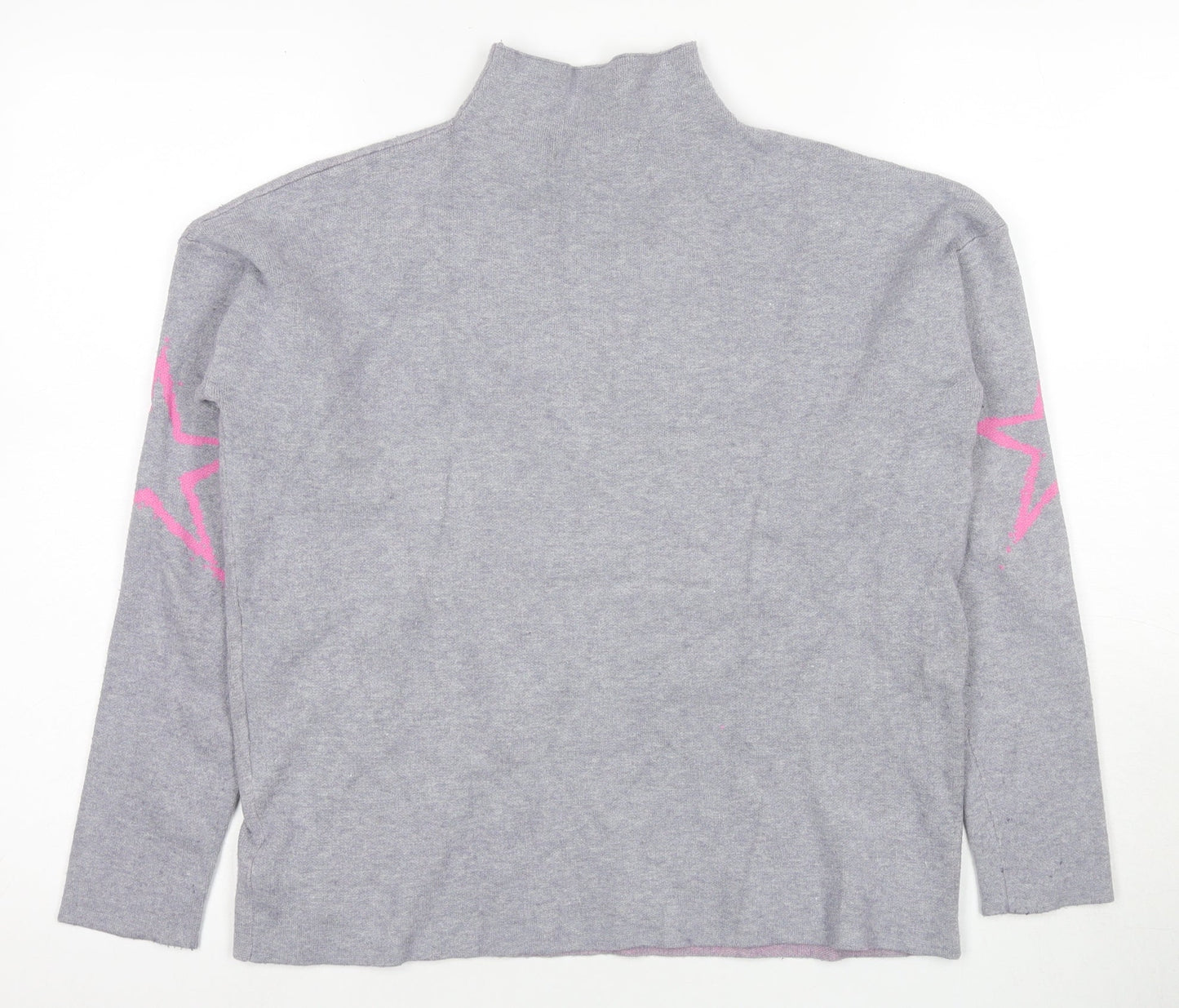 Tahari Women's Grey Mock Neck Pullover Jumper