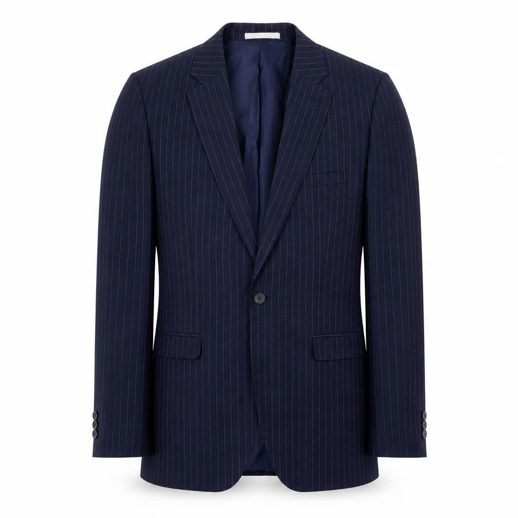 Mens 40 Chest Regular Moss London Blue Two-Button Blazer