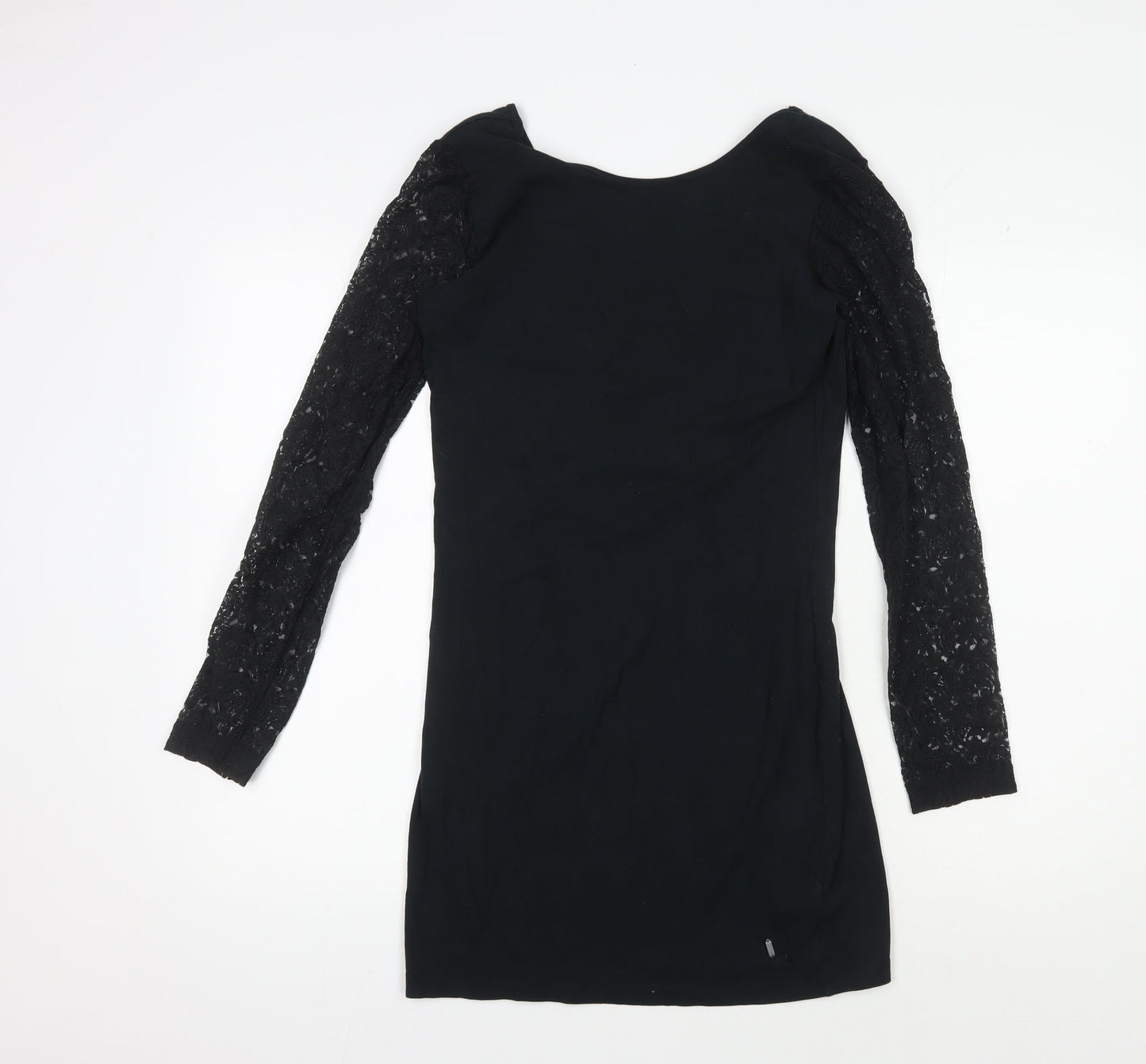 Superdry Women's Black Bodycon Lace Sleeve Dress M