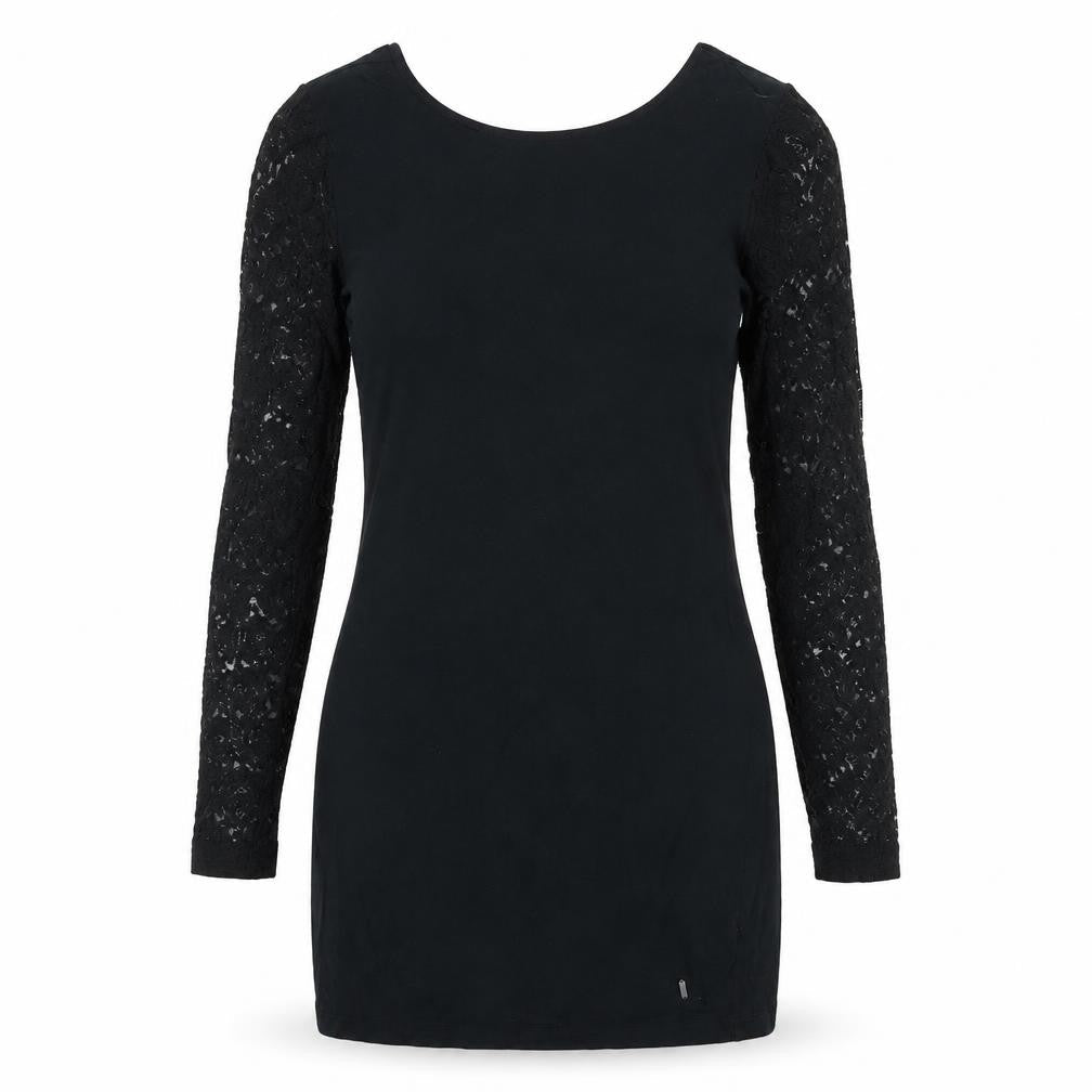 Superdry Women's Black Bodycon Lace Sleeve Dress M