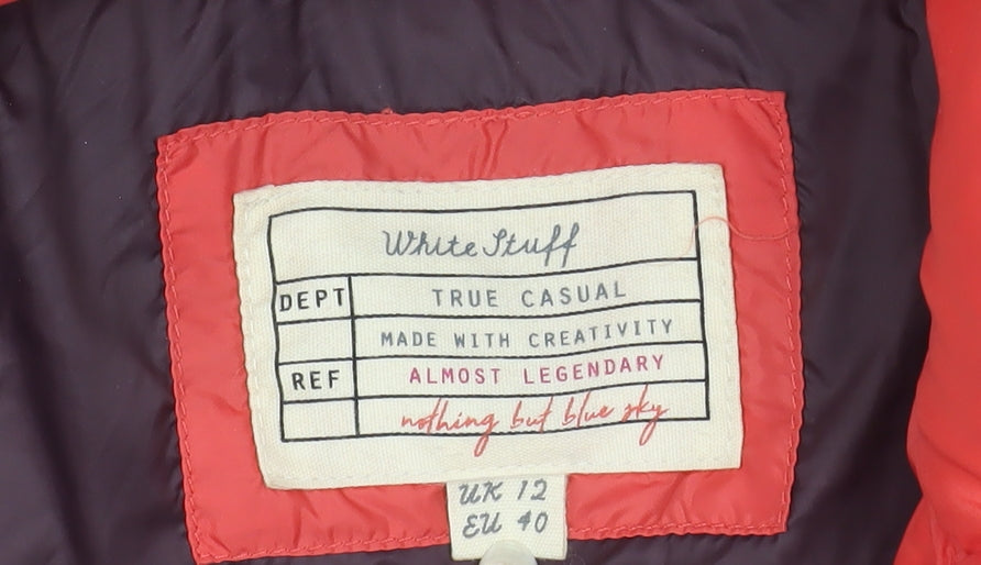 White Stuff Women's Red Puffer Jacket Size 12