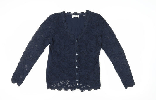 Rosemunde Women's Blue Lace V-Neck Blouse - Size L