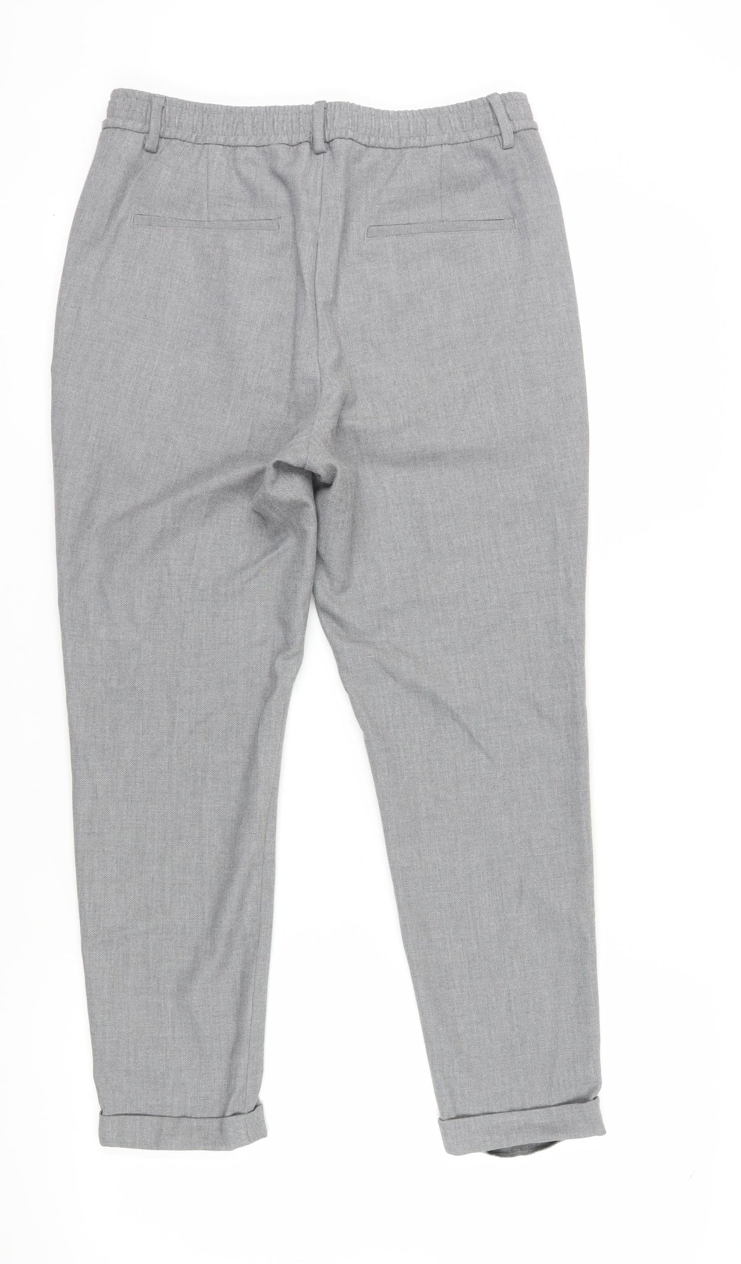 Zara Women's Grey Classic Trousers Size M, Elastic Waist