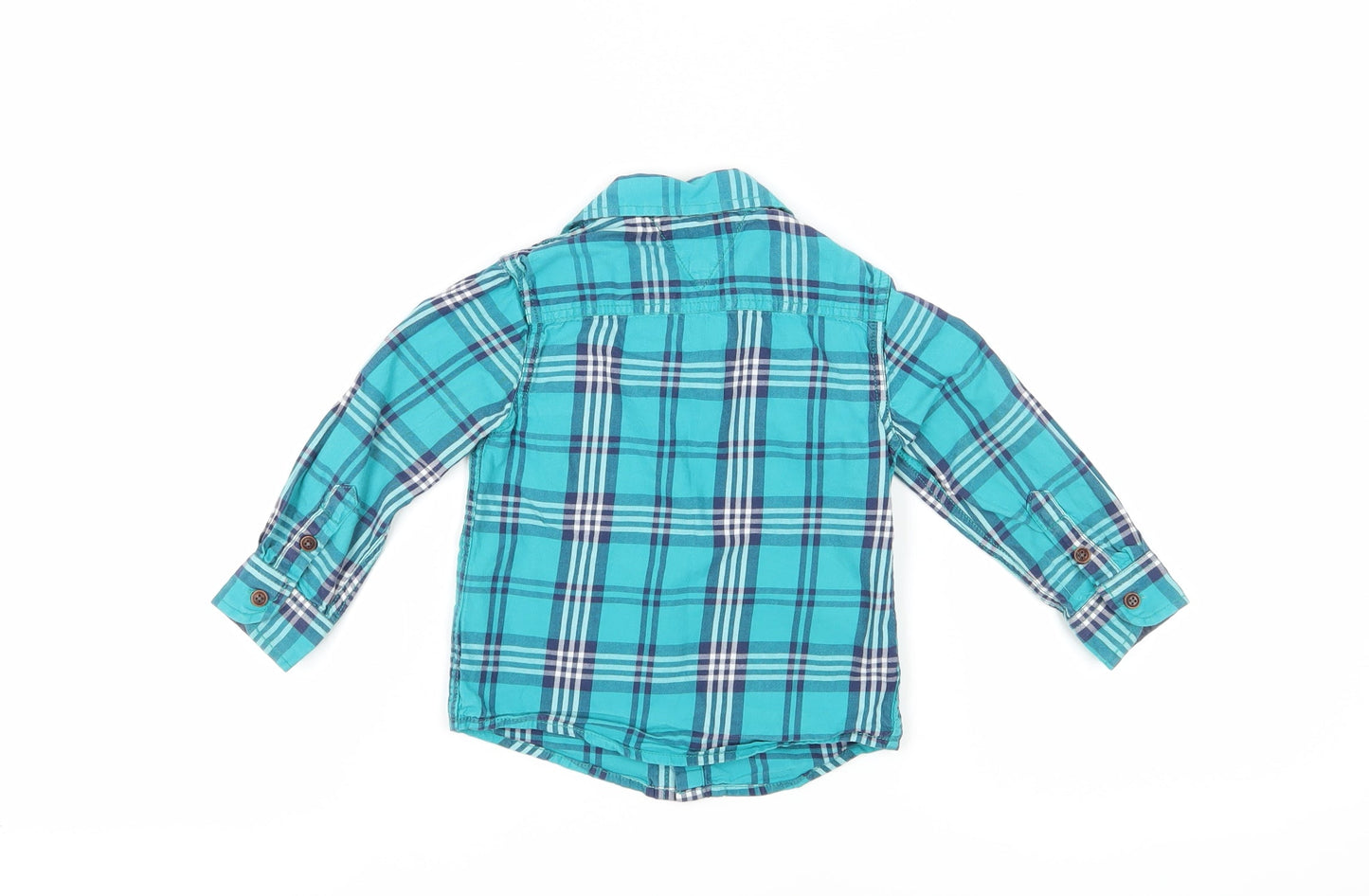 Tommy Hilfiger Boys Blue Plaid Button-Up Shirt 2-3 Years