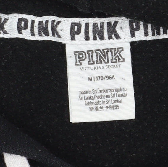 PINK Women's Black Pullover Hoodie M
