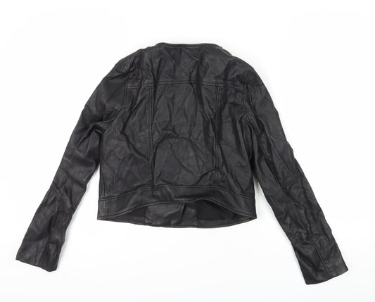 H&M Women's Black Motorcycle Jacket Size 10