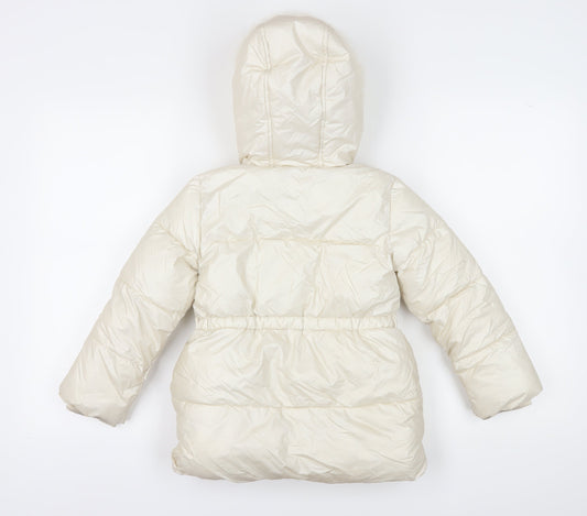Marks & Spencer Girls White Puffer Jacket 7 Years, Winter Style