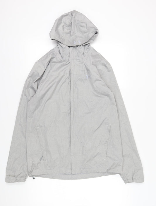 Under Armour Men's Grey Hooded Windbreaker Jacket M