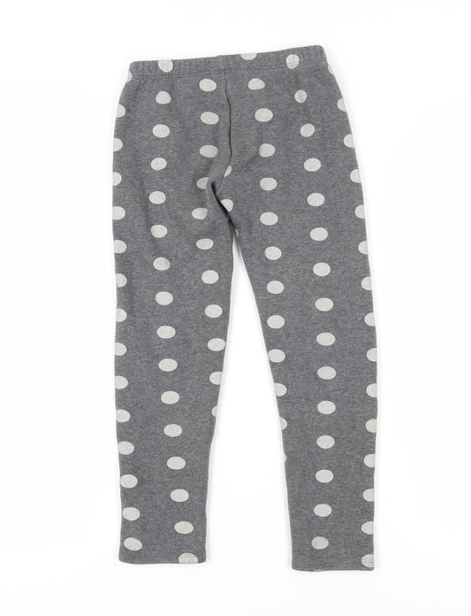Gap Kids Grey Polka Dot Leggings, Girls, Size L, Ankle Length