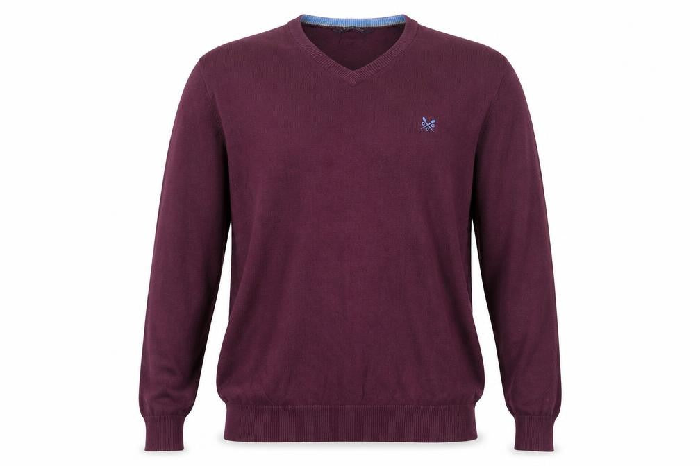 Crew Clothing Men's XL Purple V-Neck Pullover Jumper