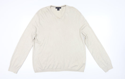 Banana Republic Beige Pullover V-Neck Jumper L