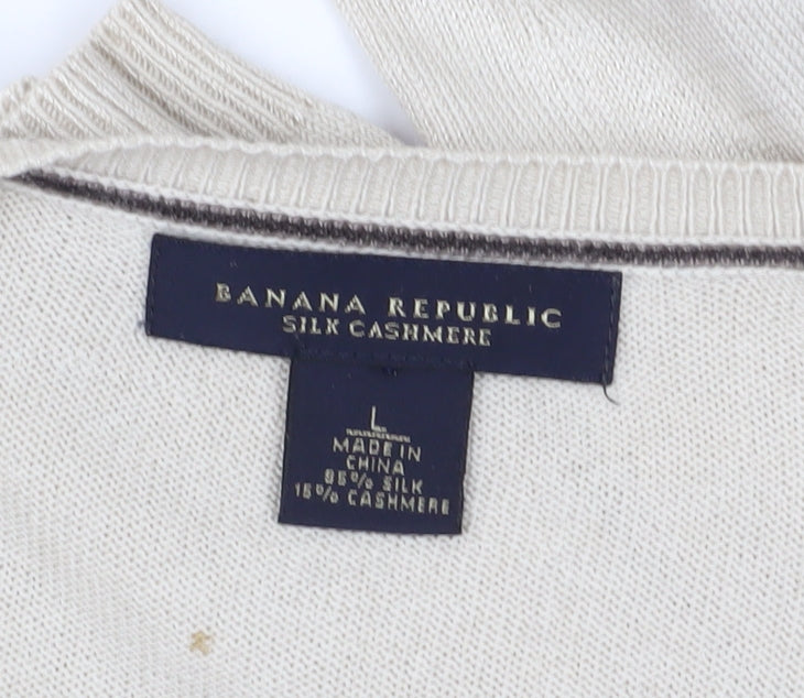 Banana Republic Beige Pullover V-Neck Jumper L